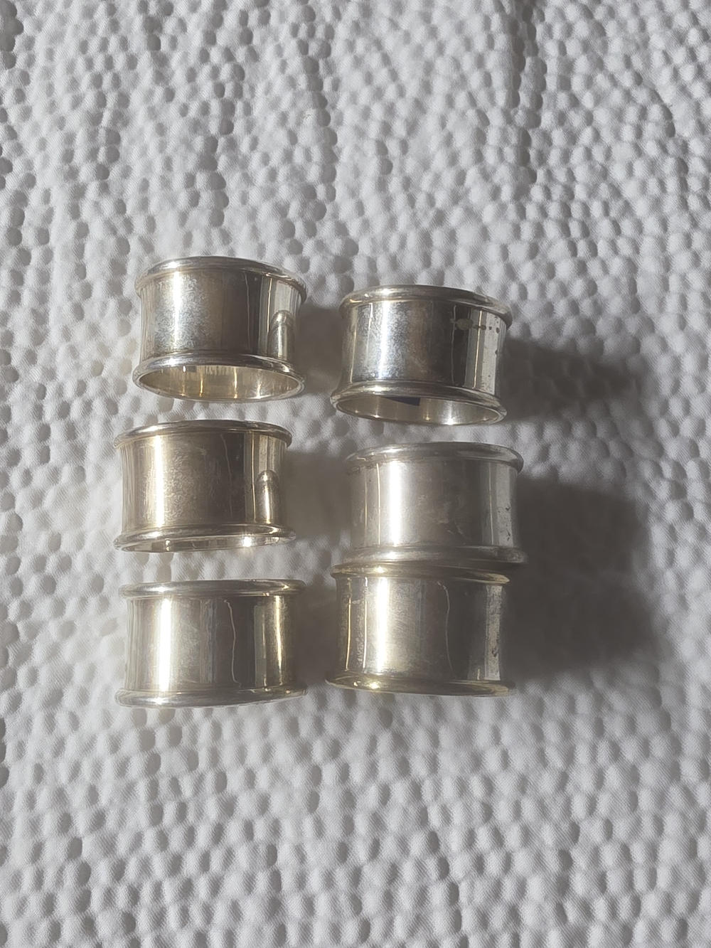 Silver Color Napkin Rings - Set of 6